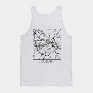 FLORENCE ITALY BLACK CITY STREET MAP ART Tank Top